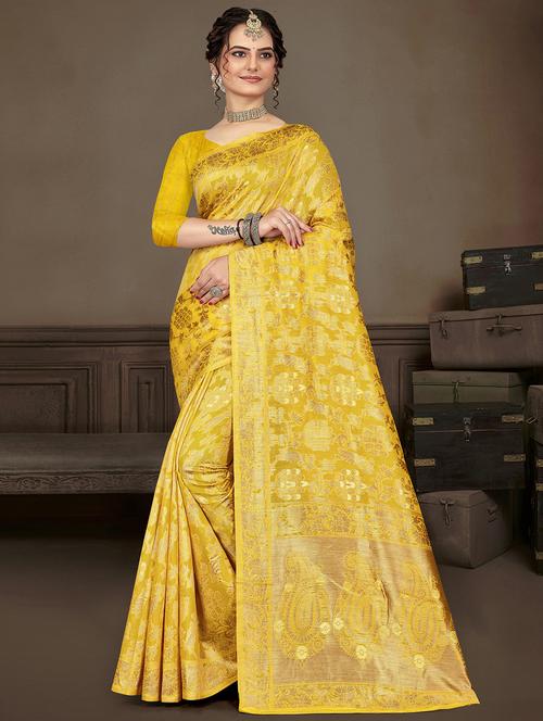 zari woven saree with blouse - 19915081 - Very Small Image - 1