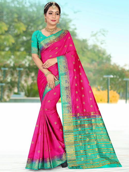 zari woven saree with blouse - 19915098 - Very Small Image - 1
