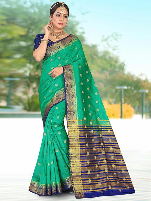 zari woven saree with blouse - 19915100 - Very Small Image - 1