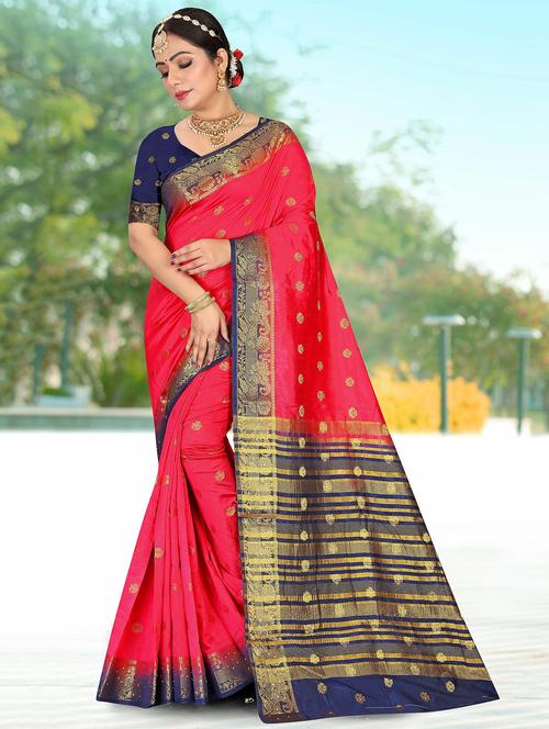 zari woven saree with blouse - 19915101 - Very Small Image - 1