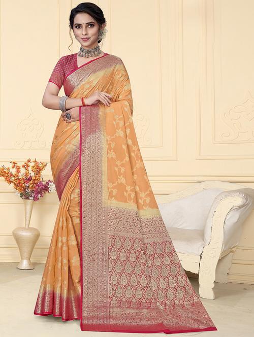 zari woven banarasi saree with blouse - 19915146 - Very Small Image - 1