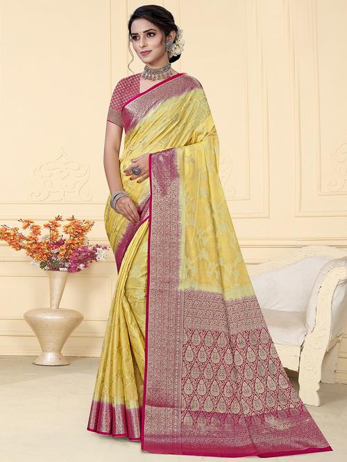 zari woven banarasi saree with blouse - 19915148 - Very Small Image - 1