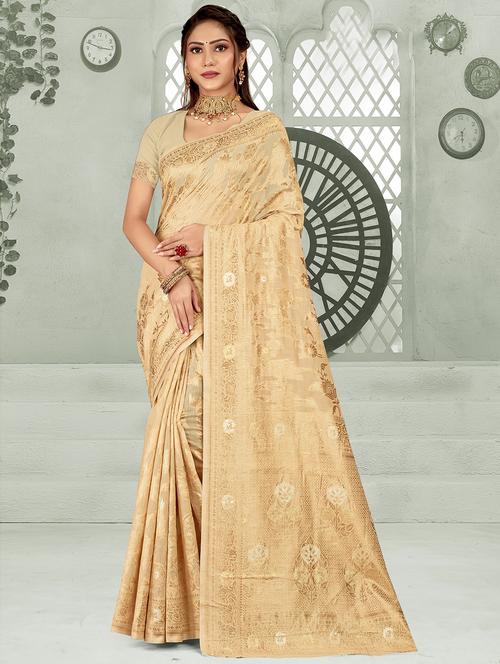 zari woven saree with blouse - 19915153 - Very Small Image - 1