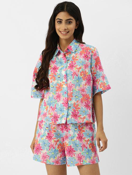 floral top and shorts set - 19915364 - Very Small Image - 1