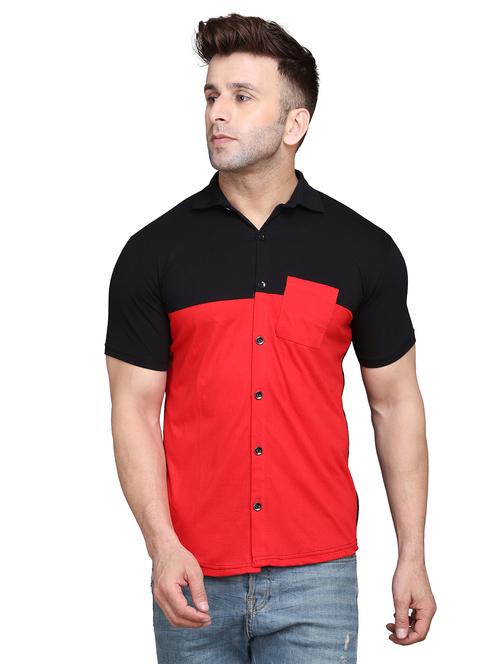 mens color block casual shirt - 19915389 - Very Small Image - 1