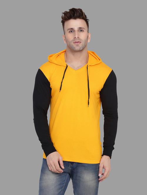hood neck color block regular t-shirt - 19915567 - Very Small Image - 1