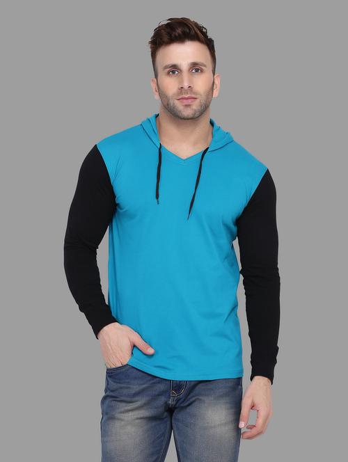 hood neck color block regular t-shirt - 19915569 - Very Small Image - 1