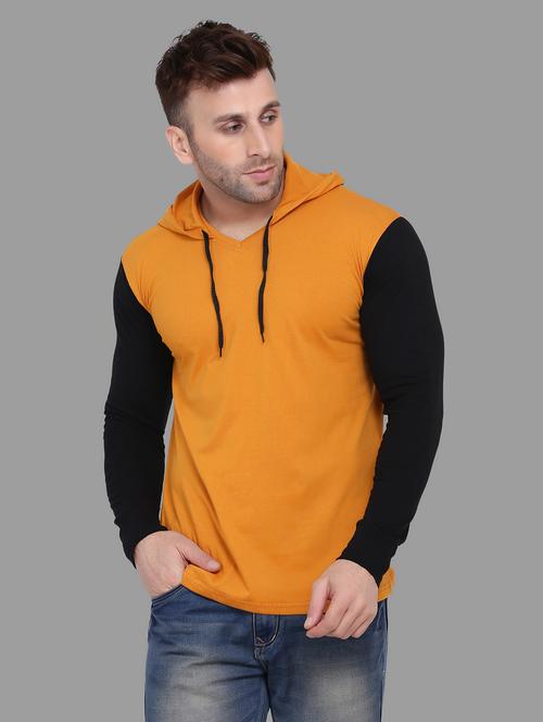 hood neck color block regular t-shirt - 19915574 - Very Small Image - 1