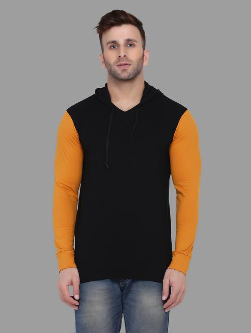 hood neck color block regular t-shirt - 19915578 - Very Small Image - 1