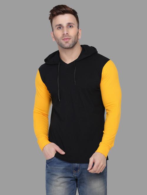 hood neck color block regular t-shirt - 19915586 - Very Small Image - 1