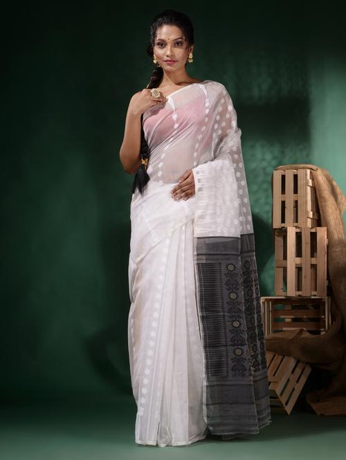 women's self design white colored saree - 19917047 - Very Small Image - 1