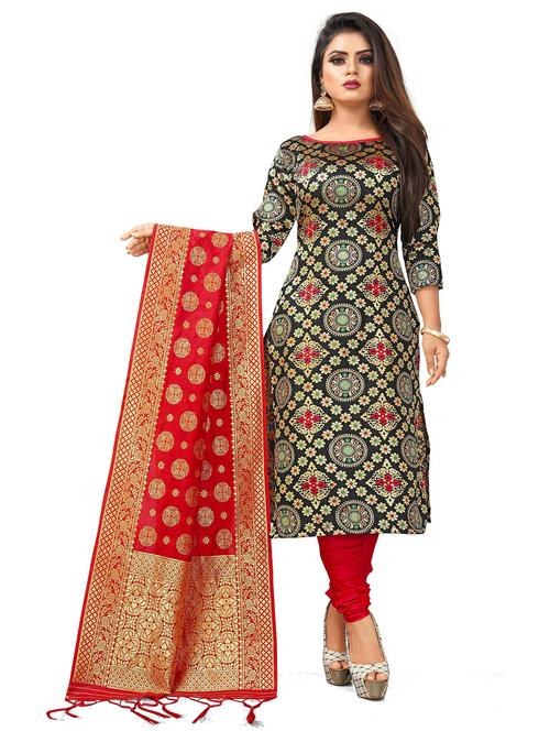 self design churidaar unstitched suit set - 19917280 - Very Small Image - 1