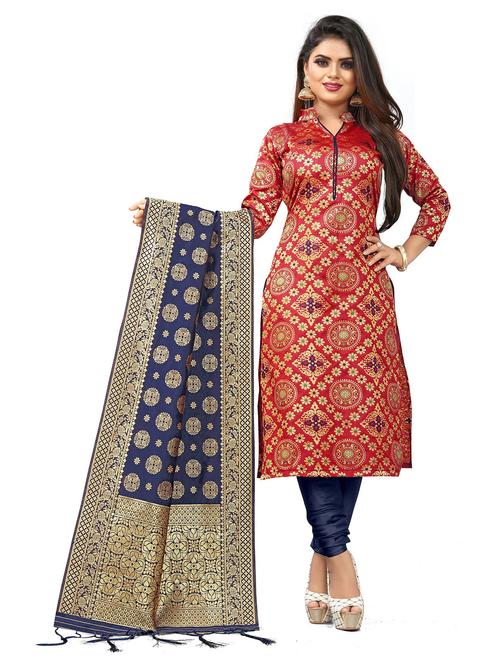 self design churidaar unstitched suit set - 19917303 - Very Small Image - 1