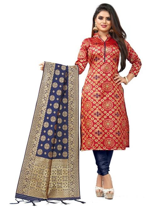 self design churidaar unstitched suit set - 19917784 - Very Small Image - 1