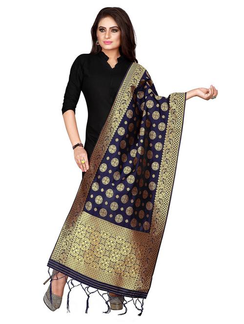 blue jaquard dupatta - 19917934 - Very Small Image - 1
