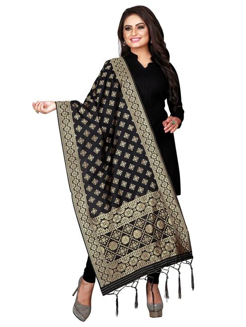 black jaquard dupatta - 19917936 - Very Small Image - 1