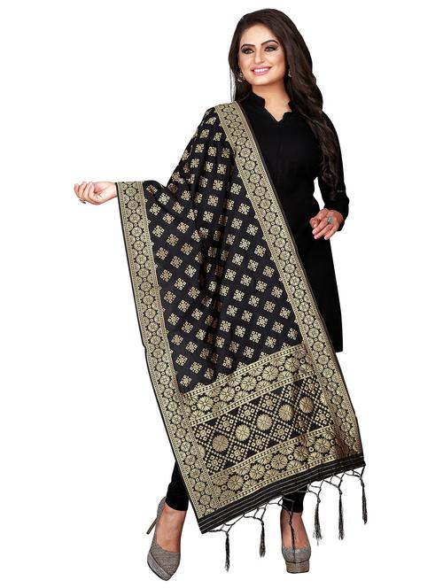 black jaquard dupatta - 19918039 - Very Small Image - 1