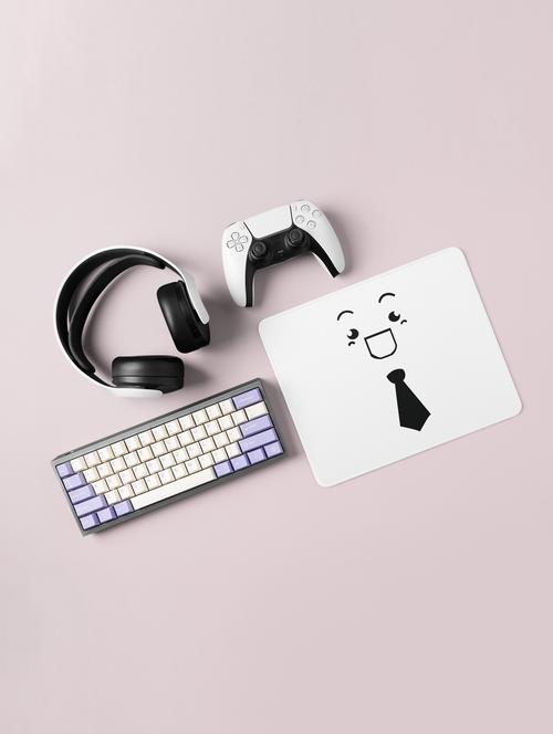 open mouth with a tie emoji- emoji printed mousepad for emoji lovers(20cm x 18cm) - 19918384 - Very Small Image - 1