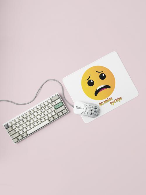 confused emoji- emoji printed mousepad for emoji lovers(20cm x 18cm) - 19918420 - Very Small Image - 1