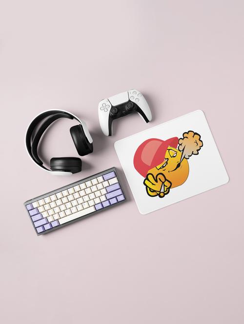 puffing weed emoji printed- emoji printed mousepad for emoji lovers(20cm x 18cm) - 19918425 - Very Small Image - 1