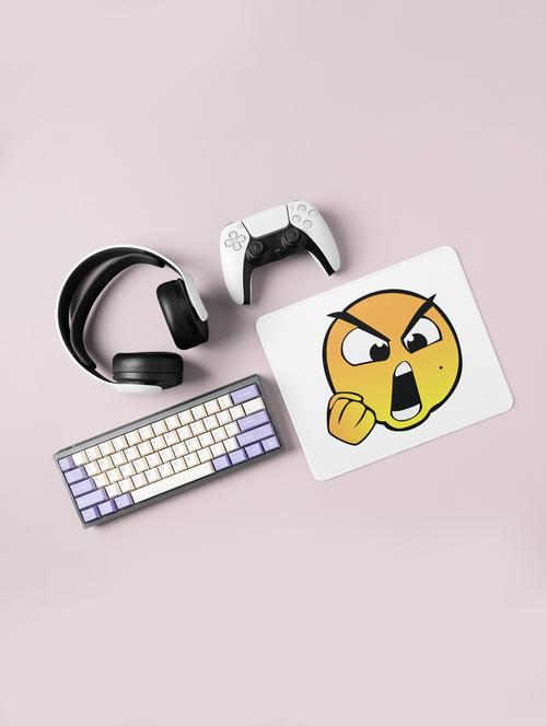 open mouth angry emoji- emoji printed mousepad for emoji lovers(20cm x 18cm) - 19918450 - Very Small Image - 1