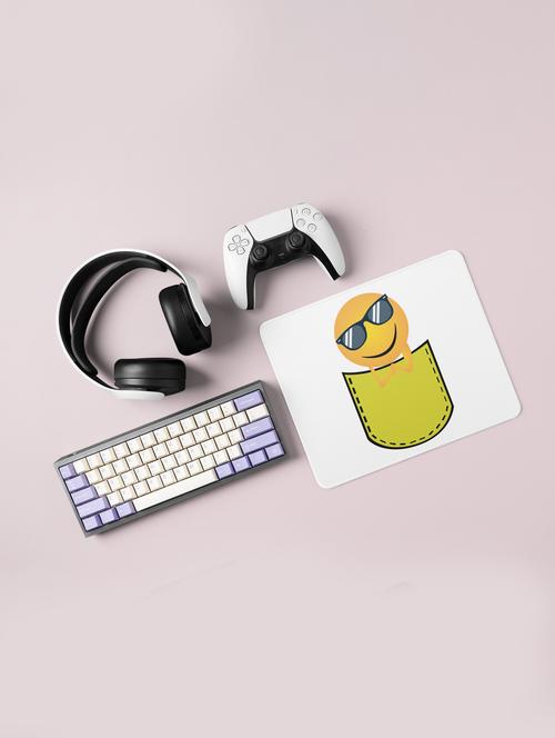 chilling emoji inside the pocket- emoji printed mousepad for emoji lovers(20cm x 18cm) - 19918453 - Very Small Image - 1