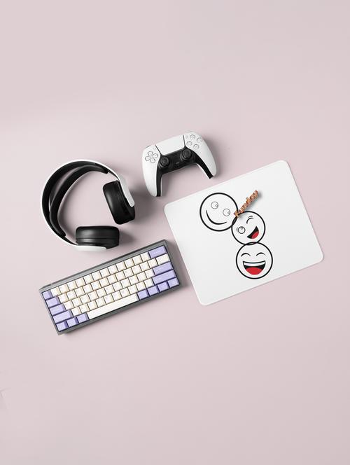 triplets white faced emojis- emoji printed mousepad for emoji lovers(20cm x 18cm) - 19918459 - Very Small Image - 1