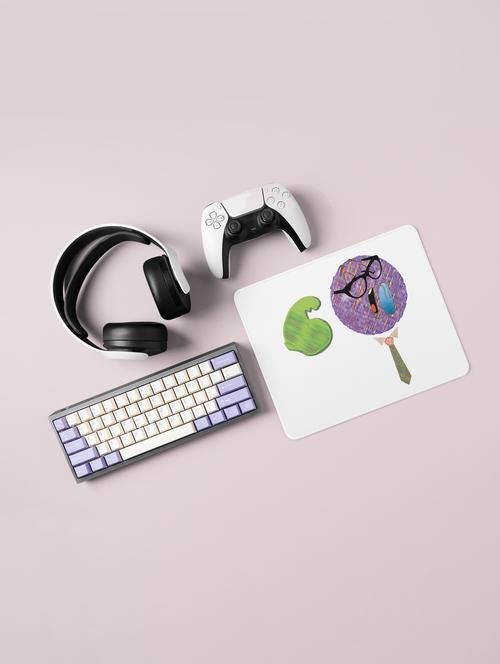 strong man in violet emoji- emoji printed mousepad for emoji lovers(20cm x 18cm) - 19918470 - Very Small Image - 1