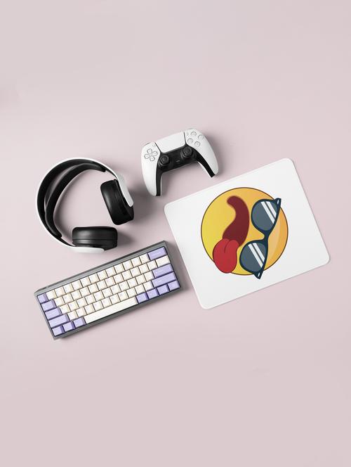 tongue out emoji- emoji printed mousepad for emoji lovers(20cm x 18cm) - 19918471 - Very Small Image - 1