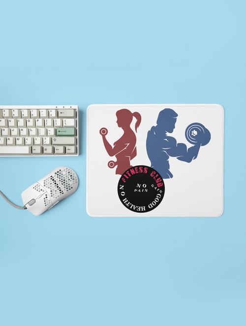 fitness club, good health on - printed mousepad (20cm x 18cm) - 19918551 - Very Small Image - 1