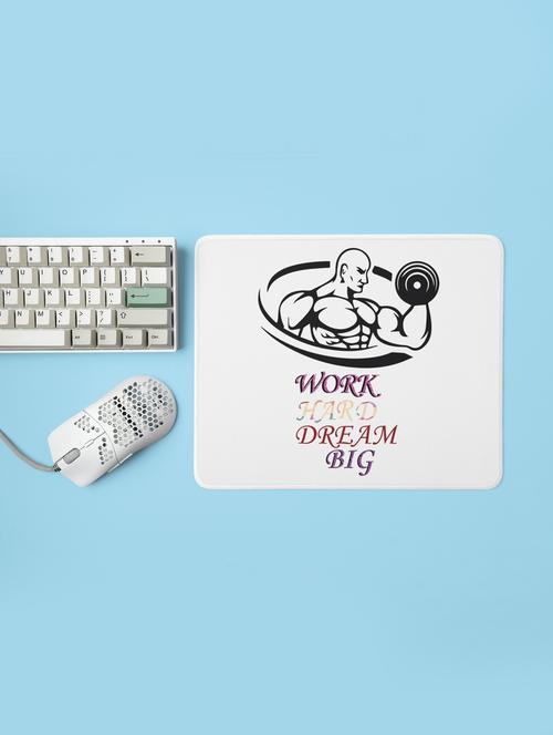 semi human, work hard, dream big - printed mousepad (20cm x 18cm) - 19918579 - Very Small Image - 1