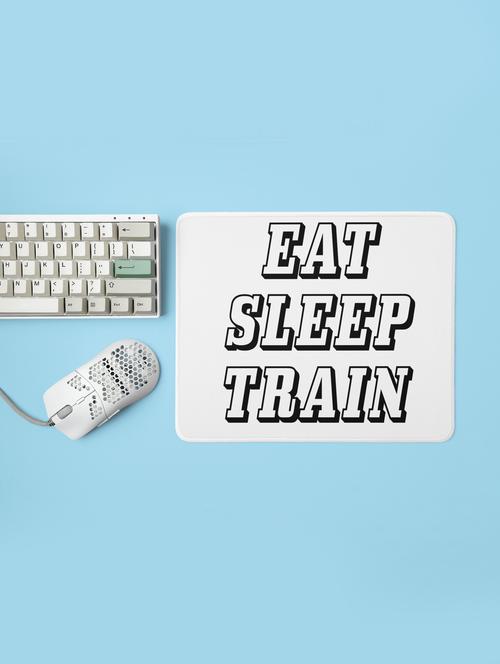 eat, sleep, workout, repeat - printed mousepad (20cm x 18cm) - 19918594 - Very Small Image - 1