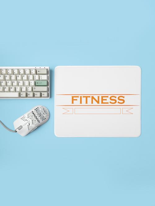 fitness, (bg orange) - printed mousepad (20cm x 18cm) - 19918600 - Very Small Image - 1
