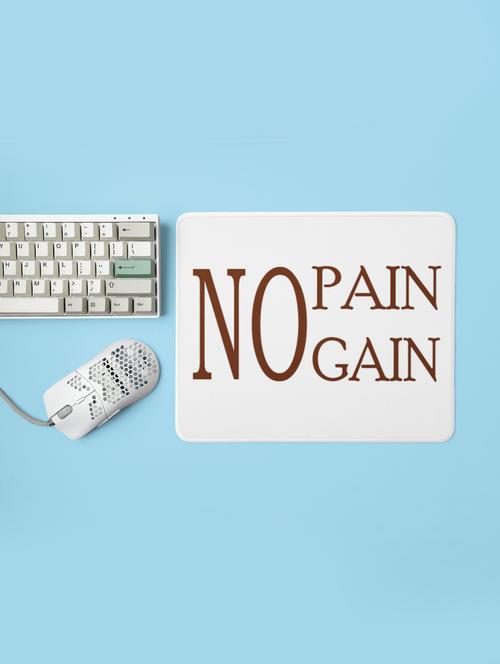 no pain, gain - printed mousepad (20cm x 18cm) - 19918601 - Very Small Image - 1