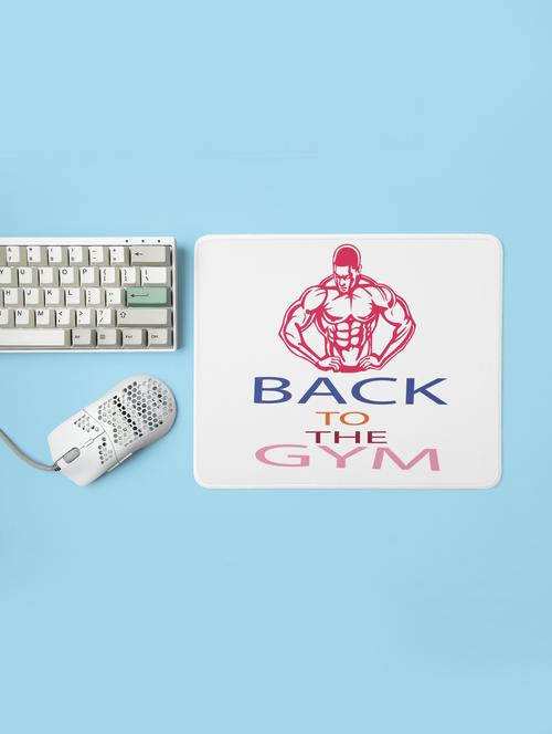 back to the gym, (bg pink muscle man) - printed mousepad (20cm x 18cm) - 19918632 - Very Small Image - 1