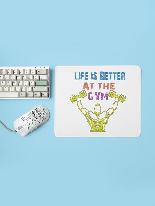 life is better at the gym - printed mousepad (20cm x 18cm) - 19918642 - Very Small Image - 1