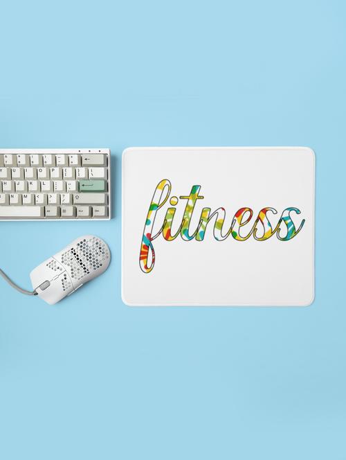 fitness written in colourful text - printed mousepad (20cm x 18cm) - 19918661 - Very Small Image - 1