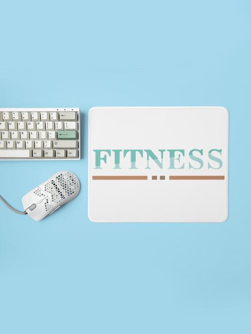 fitness, (bg blue and brown) - printed mousepad (20cm x 18cm) - 19918679 - Very Small Image - 1