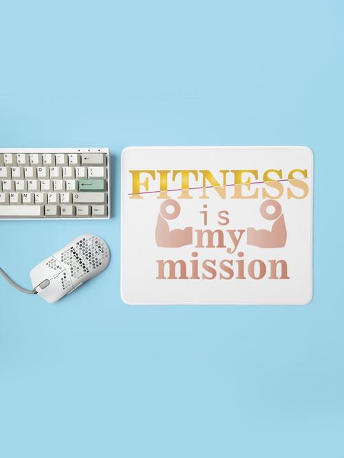 fitness is my mission - printed mousepad (20cm x 18cm) - 19918680 - Very Small Image - 1