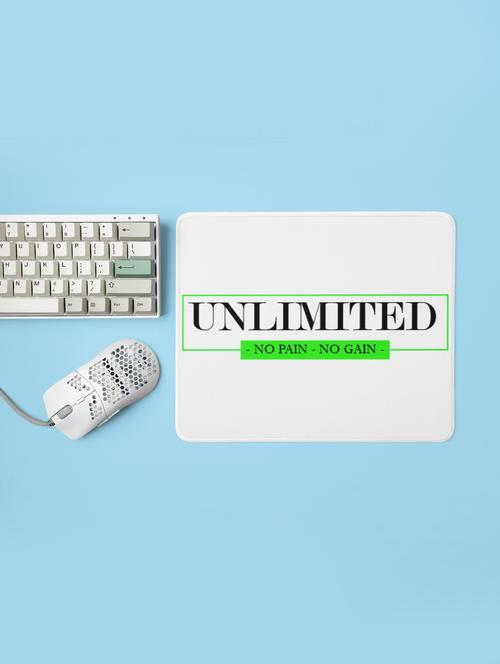 unlimited inside the box, (bg black and green) - printed mousepad (20cm x 18cm) - 19918690 - Very Small Image - 1