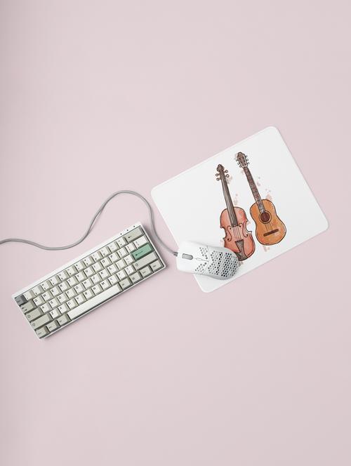 guitar and violin printed mousepads for music lovers (20cm x 18cm) - 19918709 - Very Small Image - 1