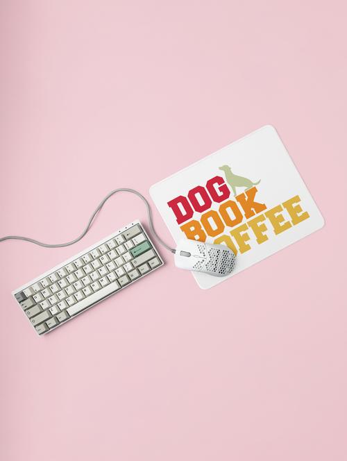dog book and coffee -printed mousepads for pet lovers(20cm x 18cm) - 19918766 - Very Small Image - 1