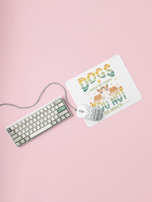 dogs make me happy -printed mousepads for pet lovers(20cm x 18cm) - 19918782 - Very Small Image - 1
