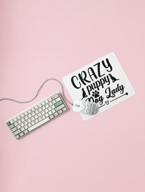 crazy puppy dog lady -printed mousepads for pet lovers(20cm x 18cm) - 19918793 - Very Small Image - 1