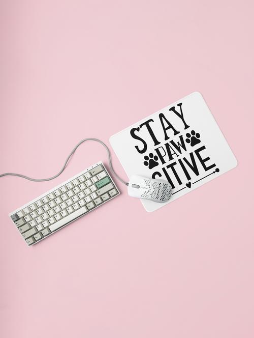 pawsitiv text in black-printed mousepads for pet lovers(20cm x 18cm) - 19918800 - Very Small Image - 1