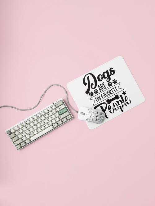 dogs are my favorite people text in black -printed mousepads for pet lovers(20cm x 18cm) - 19918842 - Very Small Image - 1