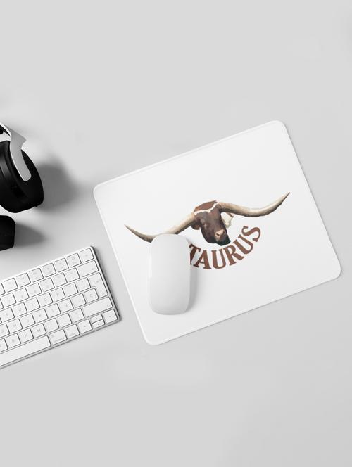 taurus symbol, (bg brown) - zodiac sign printed mousepads for astrology lovers(20cm x 18cm) - 19918948 - Very Small Image - 1