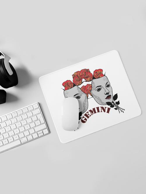 gemini, roses on heads - zodiac sign printed mousepads for astrology lovers(20cm x 18cm) - 19918950 - Very Small Image - 1