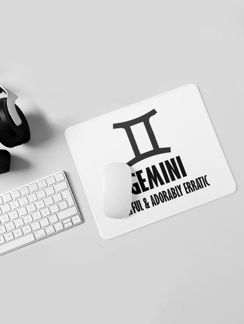 gemini, playful and adorably erratic - zodiac sign printed mousepads for astrology lovers(20cm x 18cm) - 19918969 - Very Small Image - 1