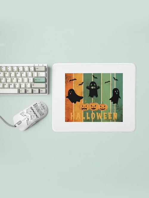 halloween text with colourfull background -flying bats -halloween theme mousepads - 19919063 - Very Small Image - 1